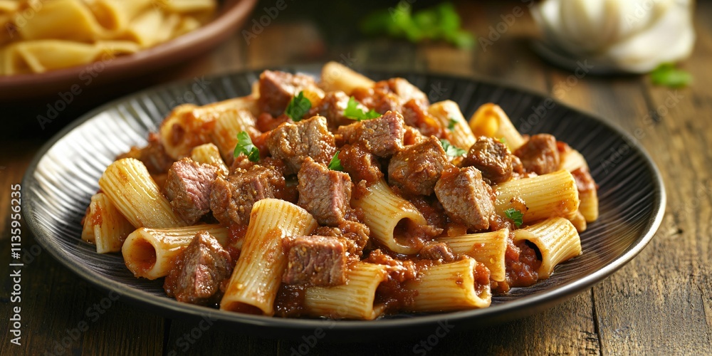 Delicious Beef Ragu Pasta Recipe Closeup Image Delicious Beef Ragu Pasta Recipe Closeup Image