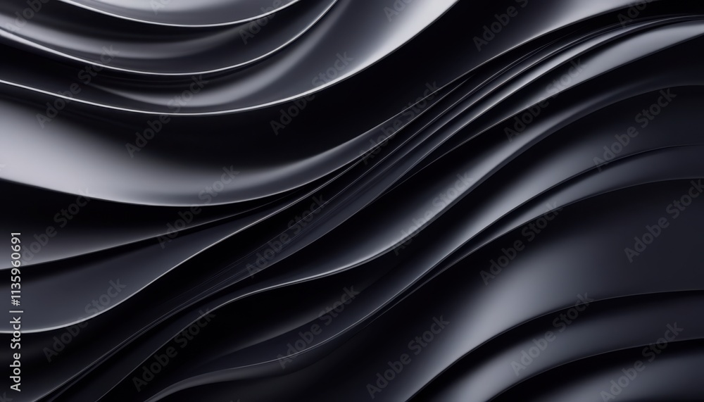 Obraz premium Abstract black and gray wavy texture, perfect for modern and minimalistic design projects.