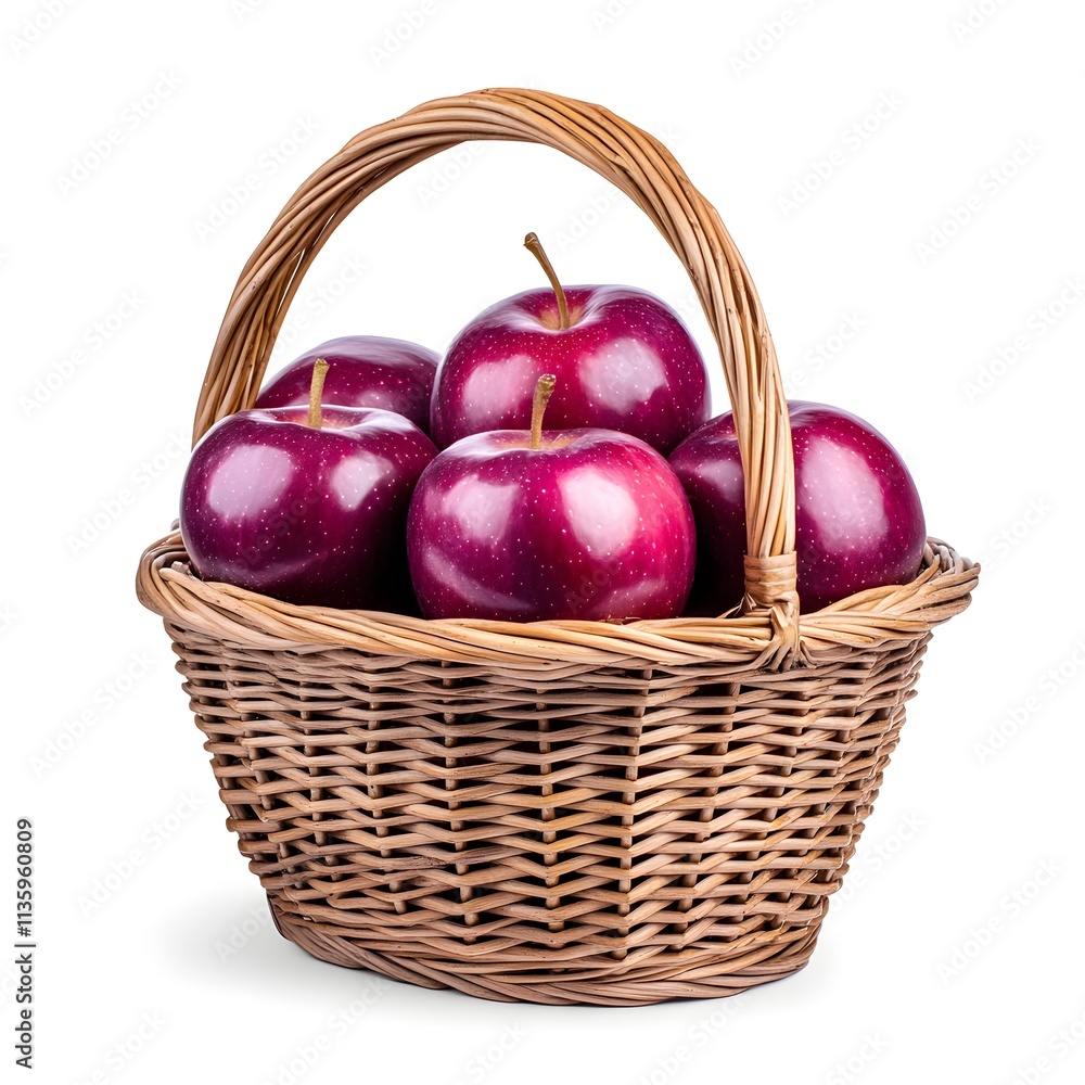 Fresh Red Apples in a Woven Basket Perfect for Healthy Lifestyle and Culinary Uses Fresh Red Apples in a Woven Basket Perfect for Healthy Lifestyle and Culinary Uses