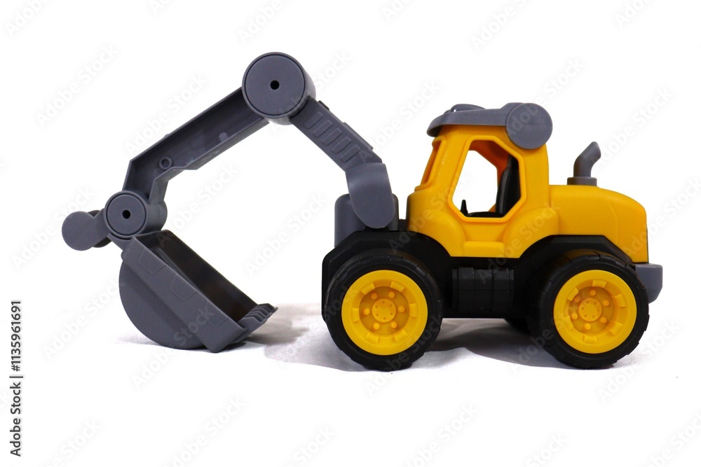 Obraz premium JCB truck toy for kids made from plastic,smooth functioning of the arm.