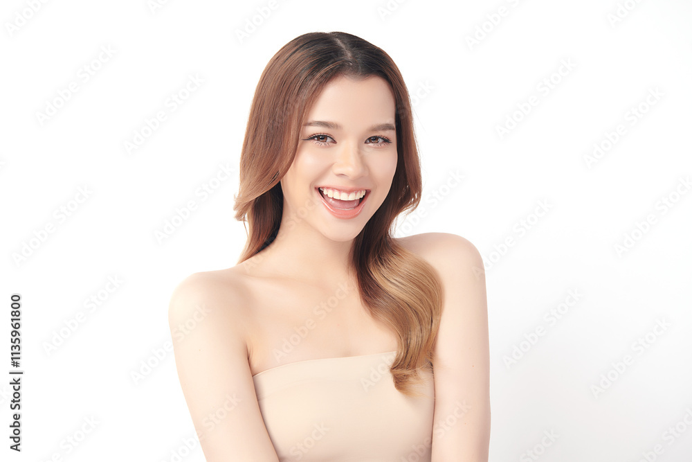Beautiful young asian woman with clean fresh skin on white background, Face care, Facial treatment, Cosmetology, beauty and spa, Asian women portrait. Beautiful young asian woman with clean fresh skin on white background, Face care, Facial treatment, Cosmetology, beauty and spa, Asian women portrait.