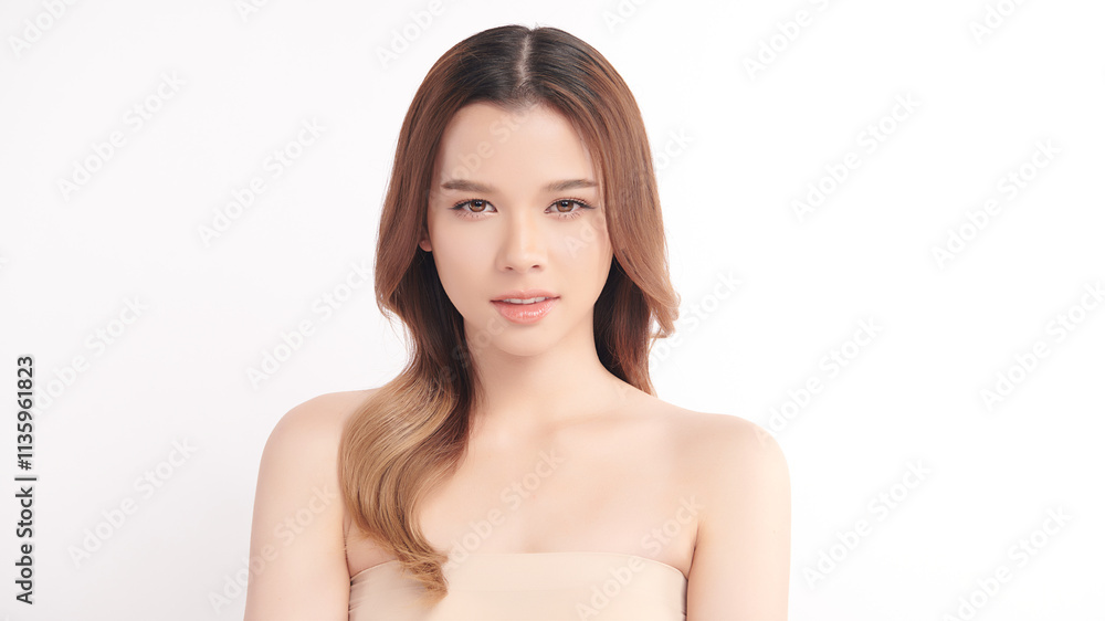 Beautiful young asian woman with clean fresh skin on white background, Face care, Facial treatment, Cosmetology, beauty and spa, Asian women portrait. Beautiful young asian woman with clean fresh skin on white background, Face care, Facial treatment, Cosmetology, beauty and spa, Asian women portrait.