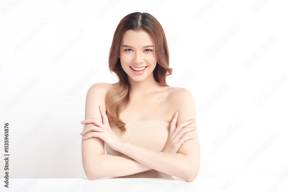 Beautiful young asian woman with clean fresh skin on white background, Face care, Facial treatment, Cosmetology, beauty and spa, Asian women portrait. Beautiful young asian woman with clean fresh skin on white background, Face care, Facial treatment, Cosmetology, beauty and spa, Asian women portrait.