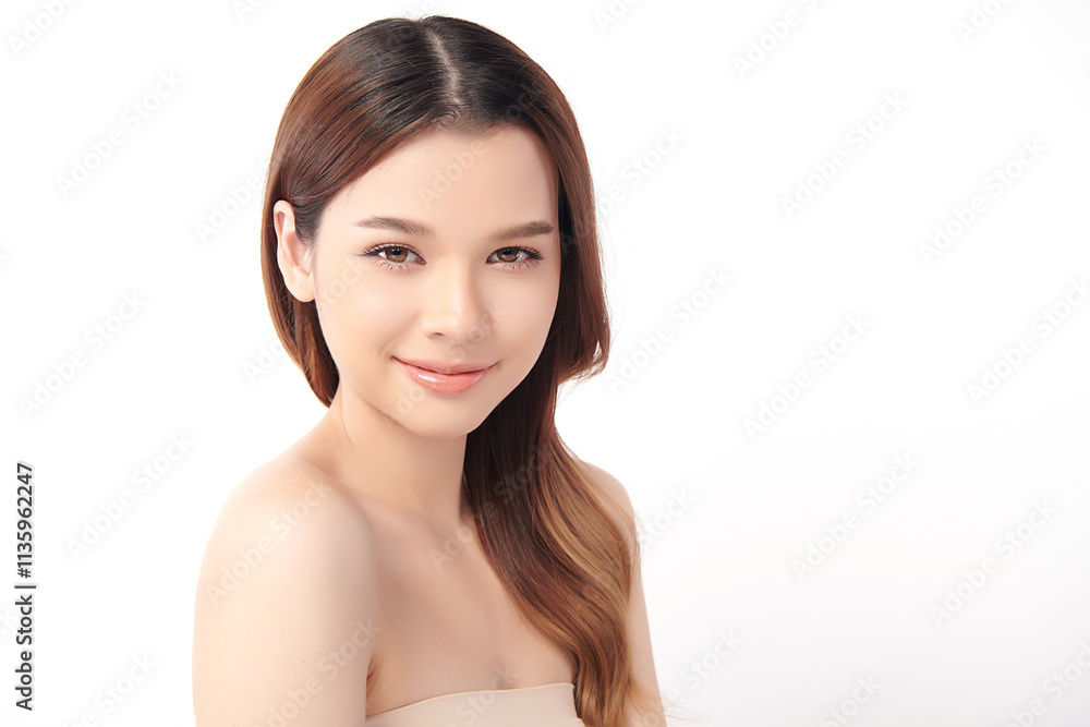 Beautiful young asian woman with clean fresh skin on white background, Face care, Facial treatment, Cosmetology, beauty and spa, Asian women portrait. Beautiful young asian woman with clean fresh skin on white background, Face care, Facial treatment, Cosmetology, beauty and spa, Asian women portrait.