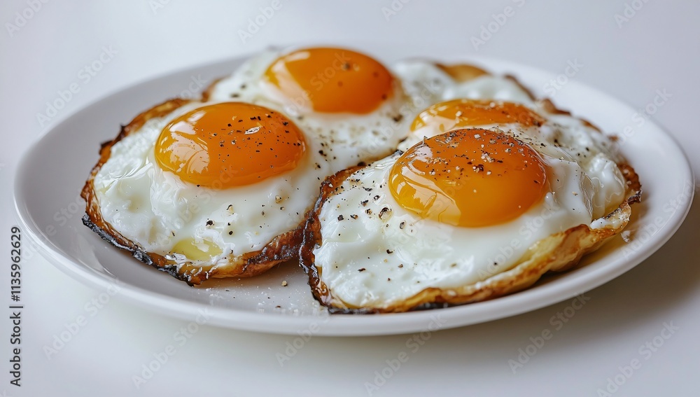 Delicious Crispy Fried Eggs Breakfast Food Photography Delicious Crispy Fried Eggs Breakfast Food Photography