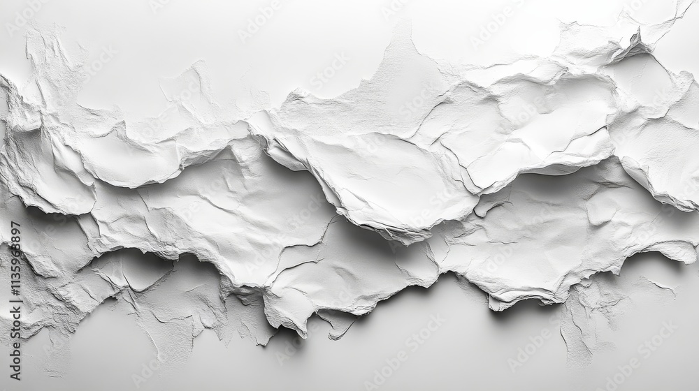 Abstract white textured surface with torn paper Abstract white textured surface with torn paper