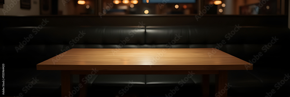 A plain wooden table sits alone in a dimly lit café, its emptiness accentuated by the surrounding darkness and shadows._00014_ A plain wooden table sits alone in a dimly lit café, its emptiness accentuated by the surrounding darkness and shadows._00014_