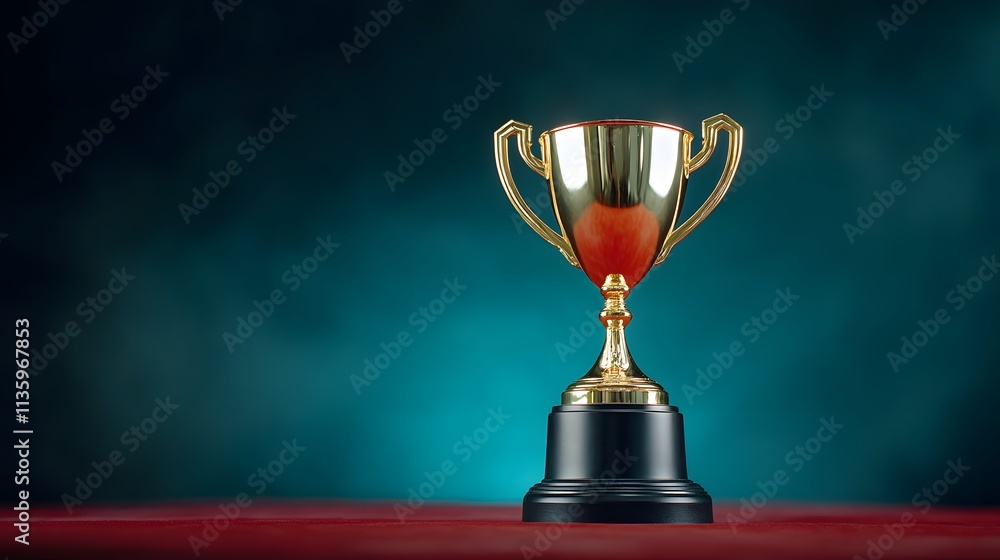 Celebration of Achievement Golden Trophy Studio Setting Photography Elegant Environment Close-Up Viewpoint Success Concept Celebration of Achievement Golden Trophy Studio Setting Photography Elegant Environment Close-Up Viewpoint Success Concept