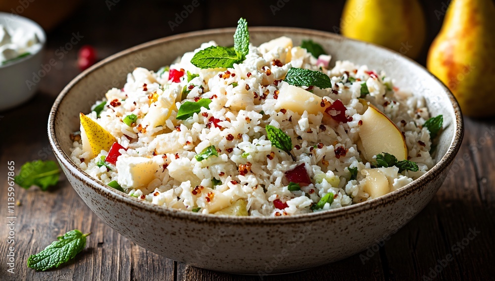 Delicious Quinoa Rice Salad with Pears and Feta Delicious Quinoa Rice Salad with Pears and Feta