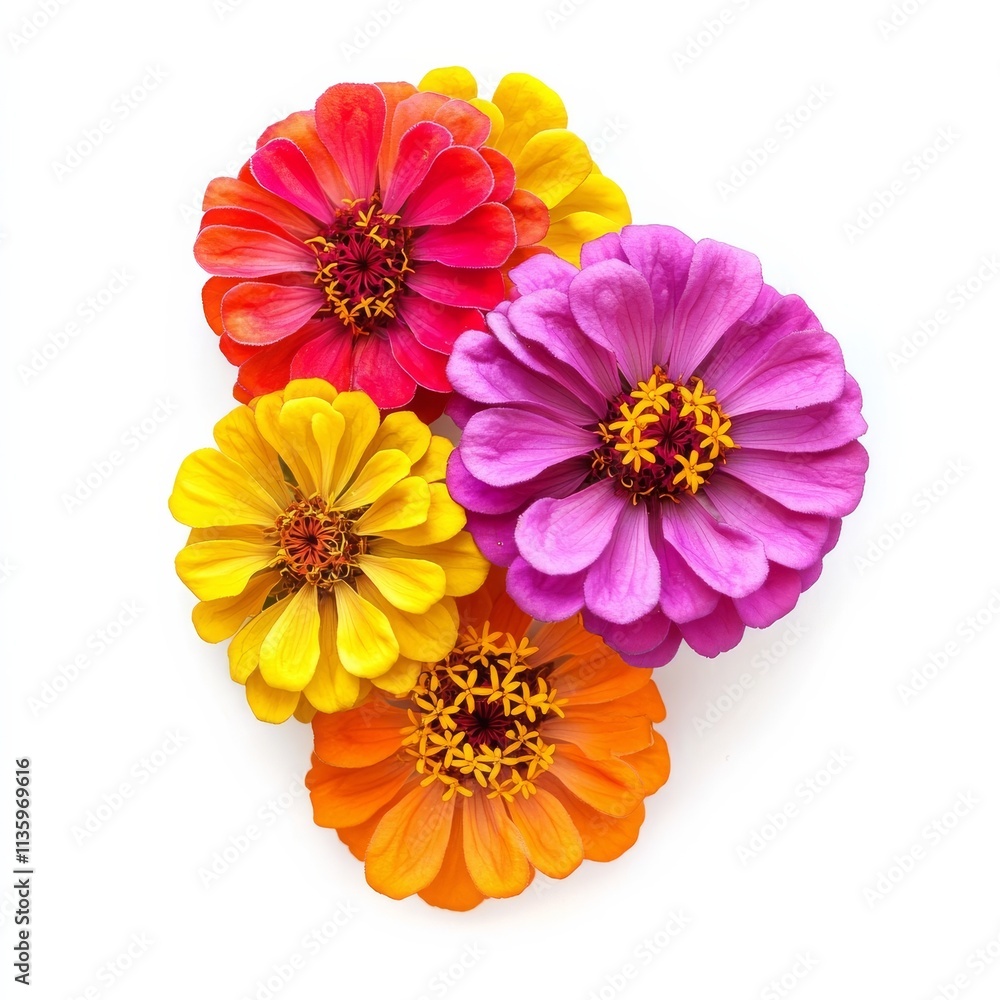 Isolated zinnias Isolated zinnias