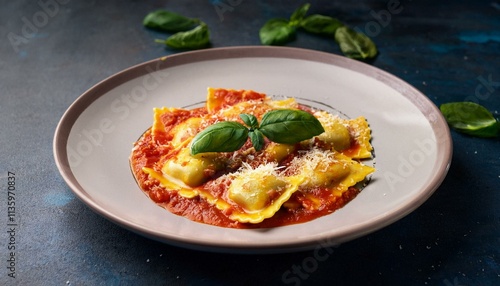 Ravioli with Tomato Sauce: A Rustic Italian Dish