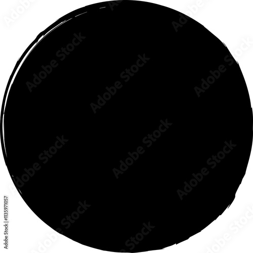 Circle ink brush stroke, round shape