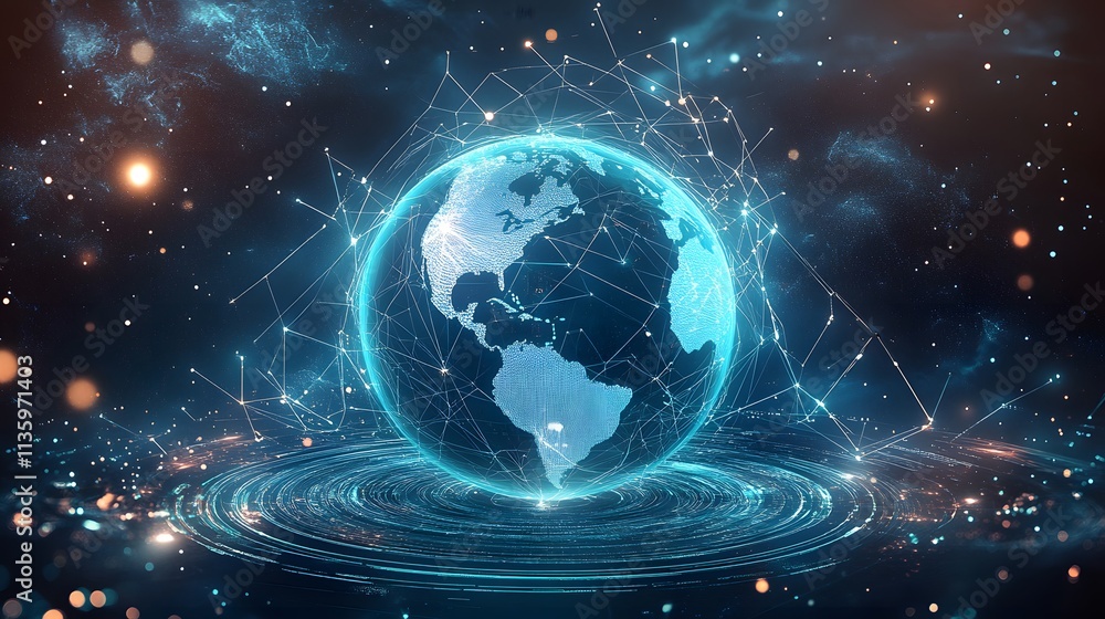 Mobile global internet communications. World wide web on phone via wireless satellite network technology. Smartphone digital connection at clouds services of all earth. Holographic abstract interface Mobile global internet communications. World wide web on phone via wireless satellite network technology. Smartphone digital connection at clouds services of all earth. Holographic abstract interface