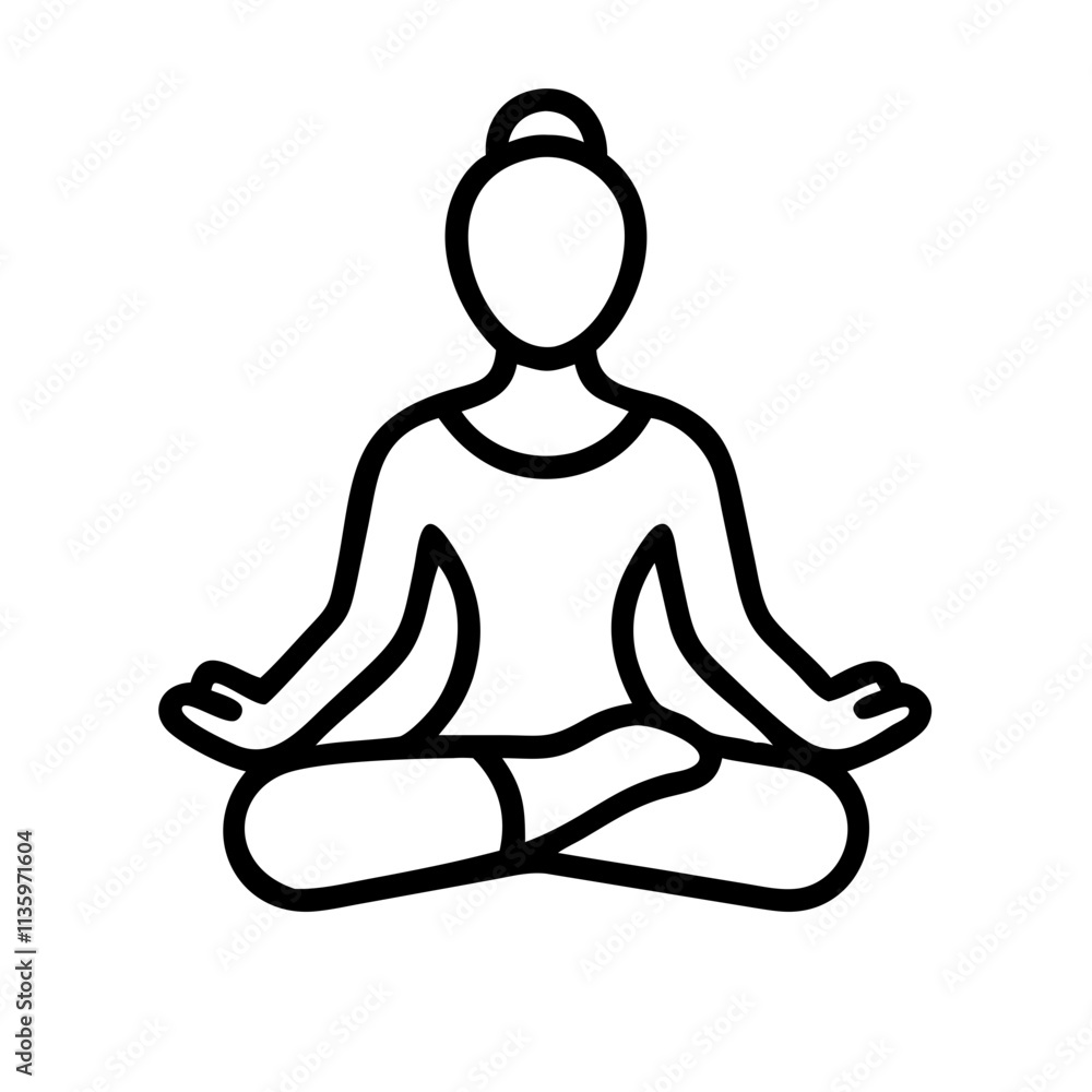 lotus pose padmasana - simple black line art icon of lotus pose padmasana, for yoga daycelebrations. yoga vector art. lotus pose padmasana - simple black line art icon of lotus pose padmasana, for yoga daycelebrations. yoga vector art.