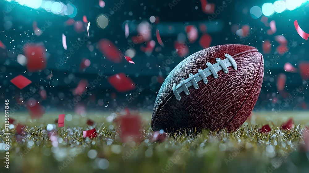 American Football Game Victory Confetti Celebration American Football Game Victory Confetti Celebration