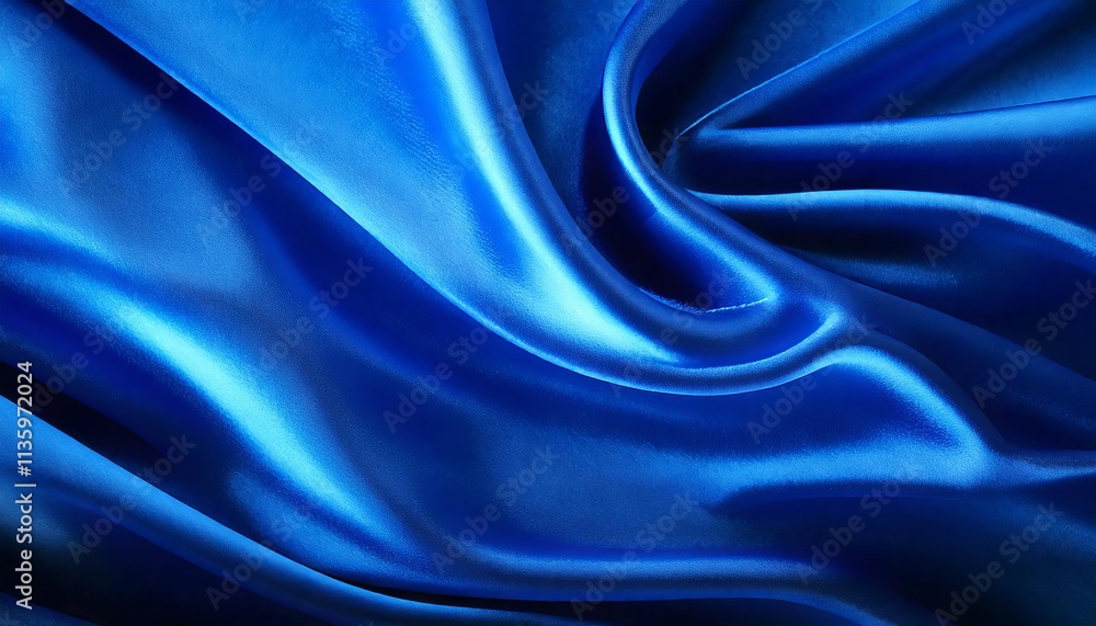 Obraz premium 3D Blue Wave Gradient Silk Fabric Background