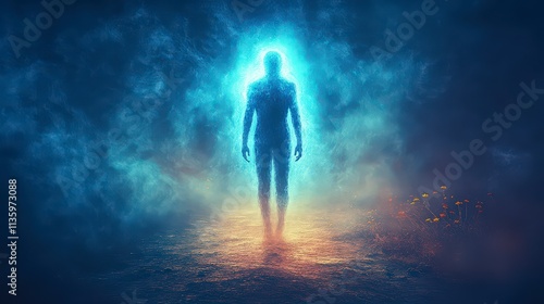 Wallpaper Mural Ethereal Figure  Mystical Forest Path  Digital Art  Fantasy Illustration Torontodigital.ca