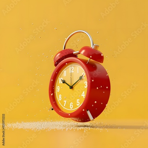 Red vintage alarm clock