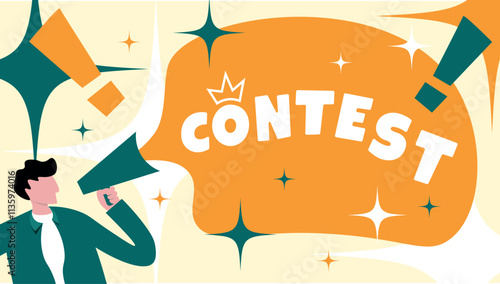 contest announcement poster, race  banner element concept