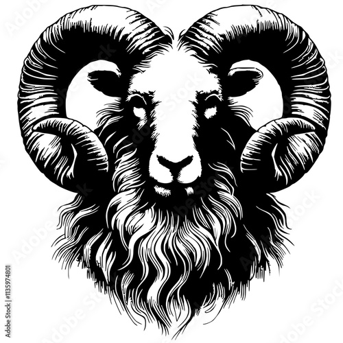 Silhouette of a ram's head