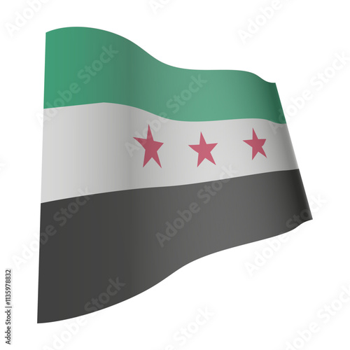 Waving flag of Syria, natio...