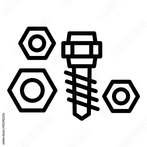 Vector Design Nuts and Bolts Icon Style