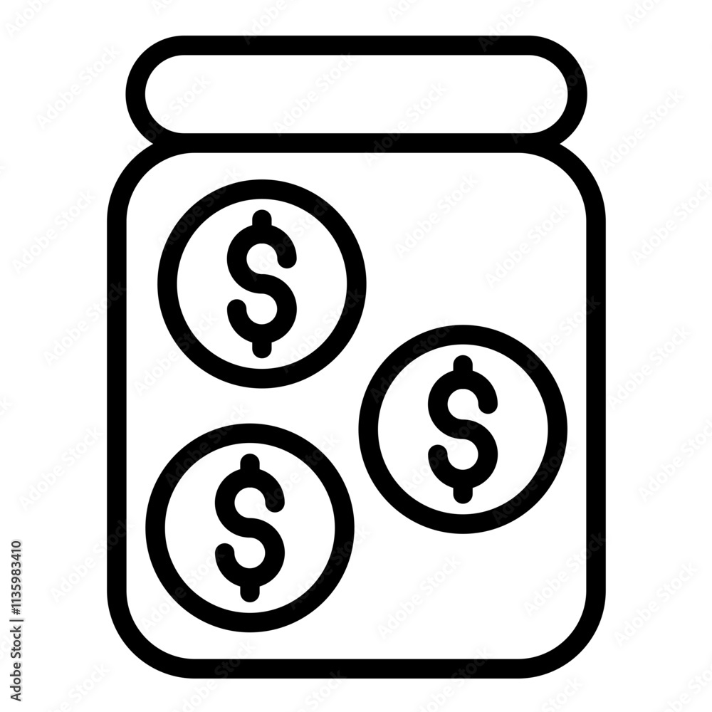 Vector Design Savings Jar Icon Style Vector Design Savings Jar Icon Style