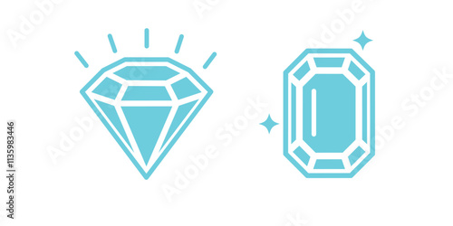 diamond icon vector design template simple and clean. Gemstone symbol.