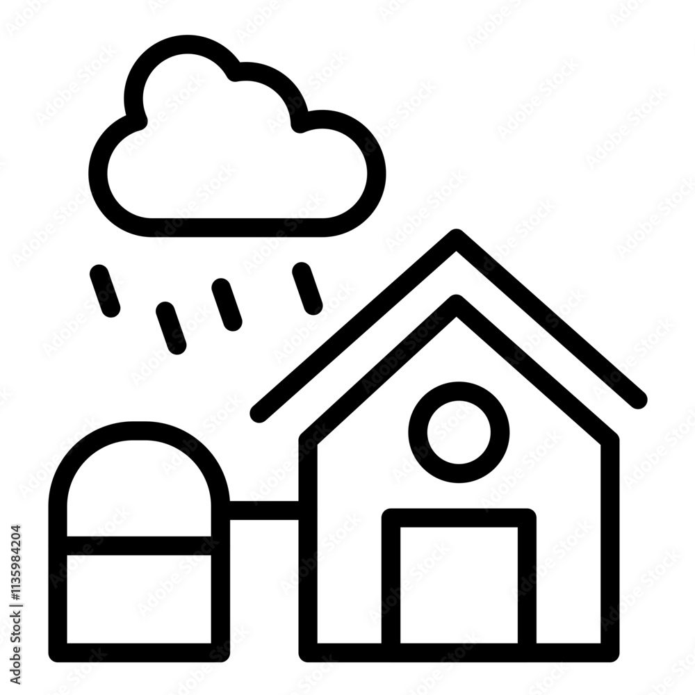 Vector Design Rainwater Harvesting Icon Style