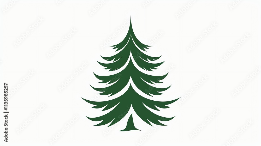 A simple, green pine tree design. A simple, green pine tree design.
