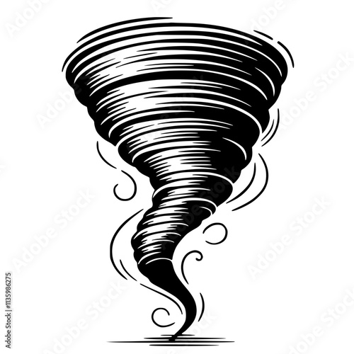 Silhouette of typhoon wind