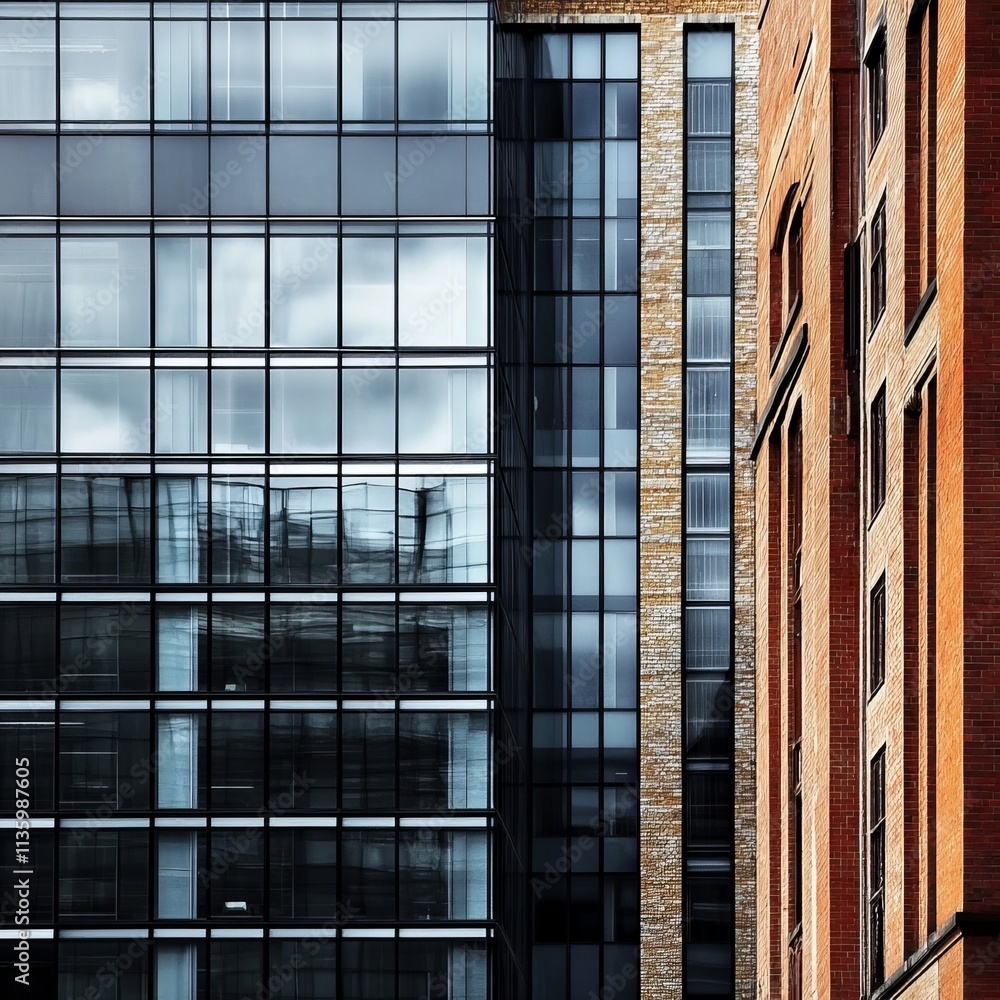 Fototapeta premium Office facade: old and new