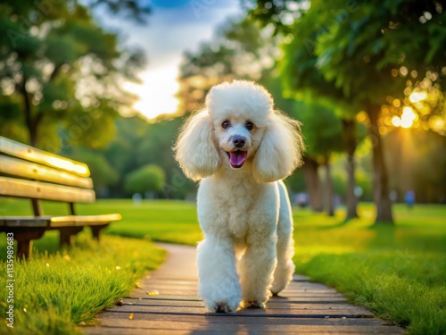 Conroe, TX: Poodles in perfect focus, a deep depth of field showcasing their playful walk. photo