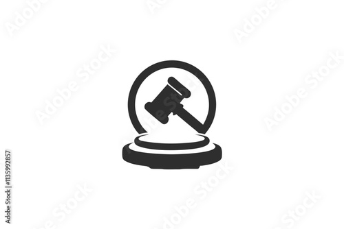 creative gavel icon concept and logo vector illustration