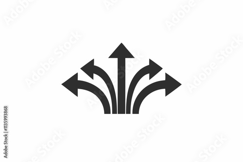 creative expanding arrows icon and logo vector illustration