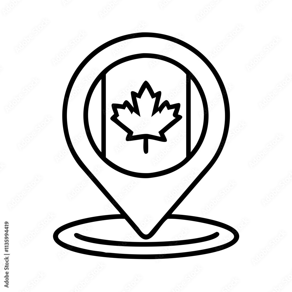 canadian flag pin icon, canada day line art, canada icon - simple black line art icon of canadian flag pin, symbolizing canada day celebrations. canadian vector art. canadian flag pin icon, canada day line art, canada icon - simple black line art icon of canadian flag pin, symbolizing canada day celebrations. canadian vector art.