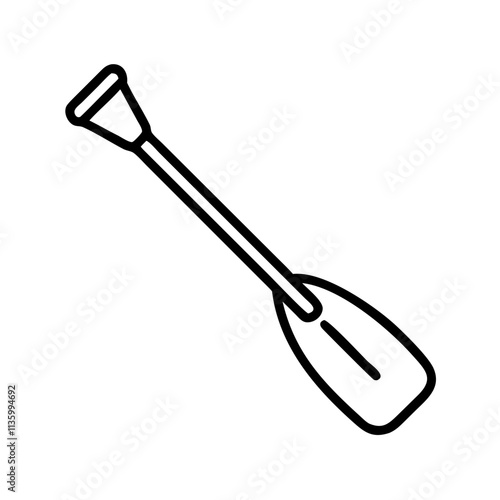 canoe paddle icon, canada day line art, canada icon - simple black line art icon of canoe paddle, symbolizing canada day celebrations. canadian vector art.