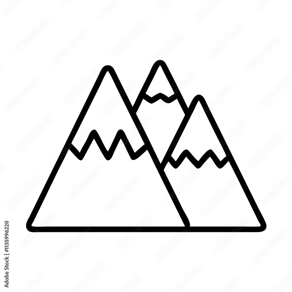 snow capped mountains icon, canada day line art, canada icon - simple black line art icon of snow capped mountains, symbolizing canada day celebrations. canadian vector art. snow capped mountains icon, canada day line art, canada icon - simple black line art icon of snow capped mountains, symbolizing canada day celebrations. canadian vector art.