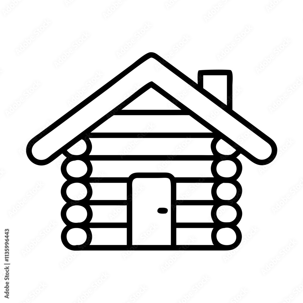 wood log cabin icon, canada day line art, canada icon - simple black line art icon of wood log cabin, symbolizing canada day celebrations. canadian vector art. wood log cabin icon, canada day line art, canada icon - simple black line art icon of wood log cabin, symbolizing canada day celebrations. canadian vector art.