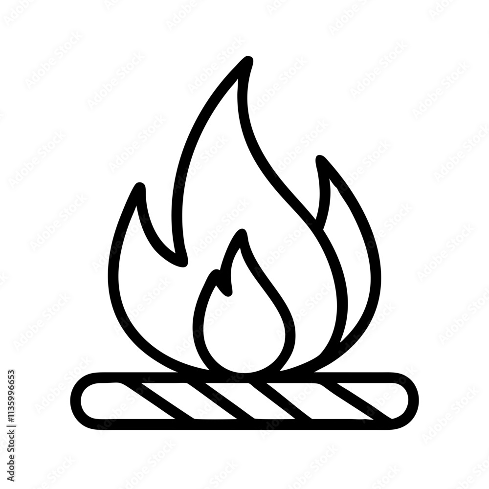 bonfire icon, canada day line art, canada icon - simple black line art icon of bonfire, symbolizing canada day celebrations. canadian vector art. bonfire icon, canada day line art, canada icon - simple black line art icon of bonfire, symbolizing canada day celebrations. canadian vector art.