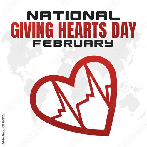 NATIONAL GIVING HEARTS DAY Vector Illustration for post background