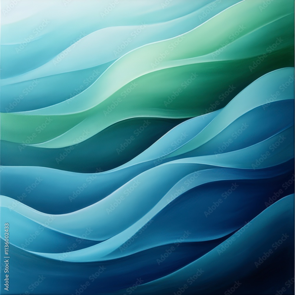 Obraz premium Flowing waves abstract art digital canvas ocean inspired serene environment close-up view