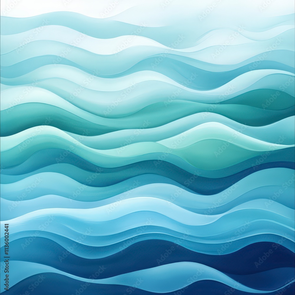 Dynamic ocean waves captured in abstract art coastal area digital illustration serenity Dynamic ocean waves captured in abstract art coastal area digital illustration serenity