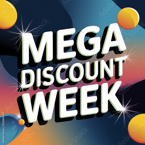 Mega Discount Week Sale Announcement Graphic Design photo