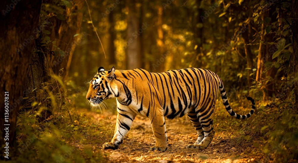 Fototapeta premium Sumatran Tiger in the wild nature at Ranthambore National Park, India