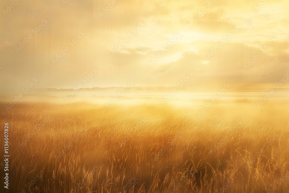 A dreamy golden field at sunrise with a hazy sky, A dreamy landscape of gold with soft, blurred edges that create a sense of depth A dreamy golden field at sunrise with a hazy sky, A dreamy landscape of gold with soft, blurred edges that create a sense of depth