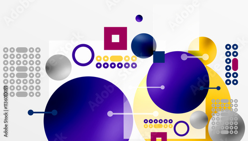 Circles and elements geometric abstract background