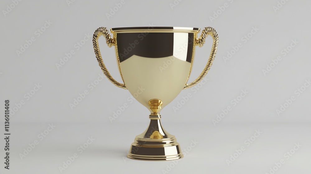 A gold trophy cup on a white background. A gold trophy cup on a white background.