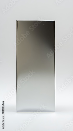 Polished Metal Sheet on White Background, Ideal for Industrial or Manufacturing Concepts