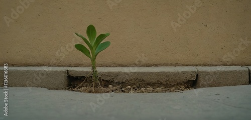 A sprouting plant breaking through concrete, signifying growth and potential fueled by a business loan
